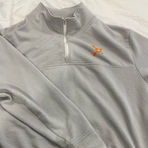 Grey Orangetheory cropped quarter zip sweatshirt